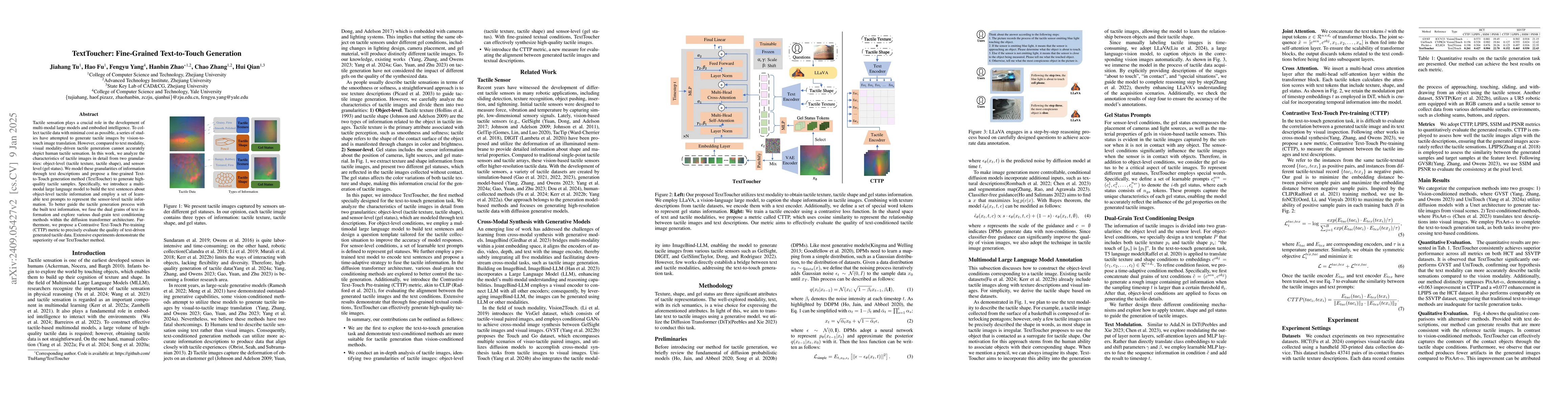 Thumbnail for TextToucher: Fine-Grained Text-to-Touch Generation