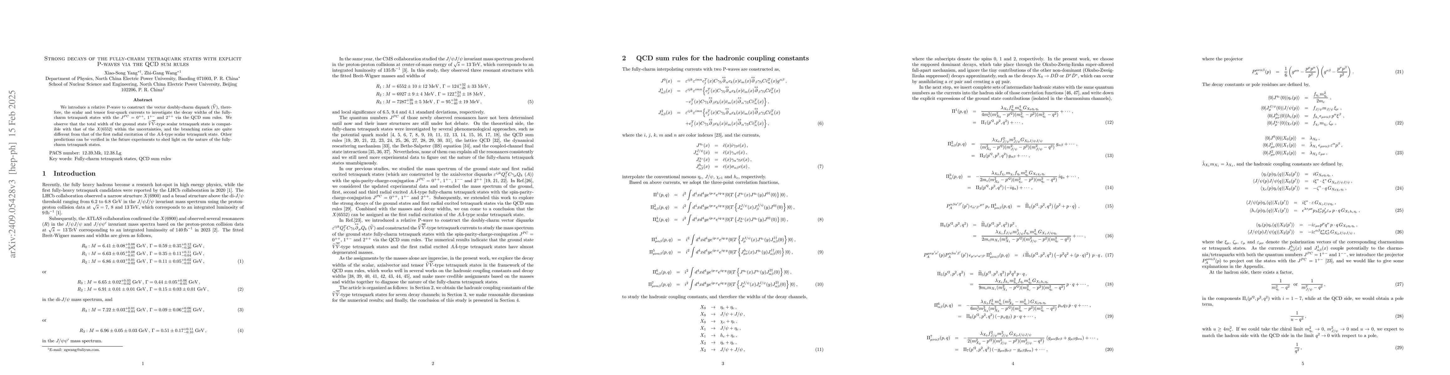 Thumbnail for Strong decays of the fully-charm tetraquark states with explicit P-waves
  via the QCD sum rules