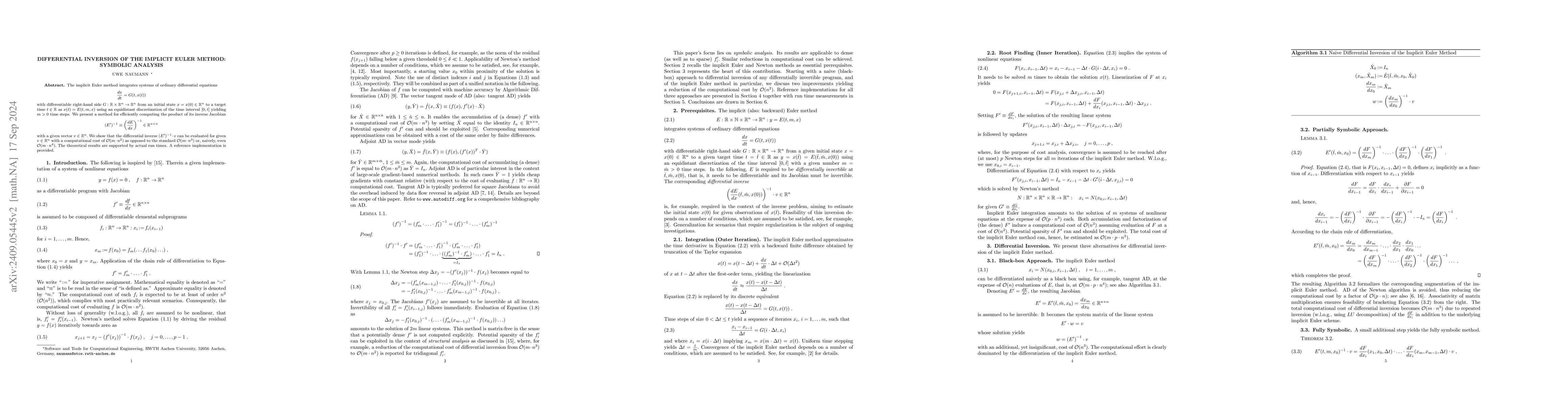 Thumbnail for Differential Inversion of the Implicit Euler Method: Symbolic Analysis