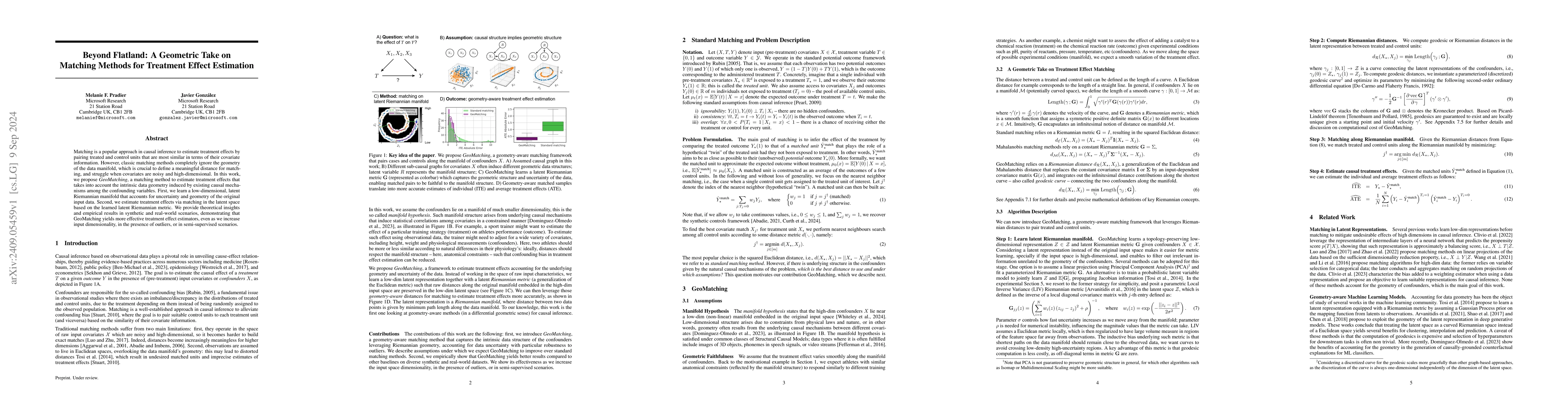 Thumbnail for Beyond Flatland: A Geometric Take on Matching Methods for Treatment
  Effect Estimation