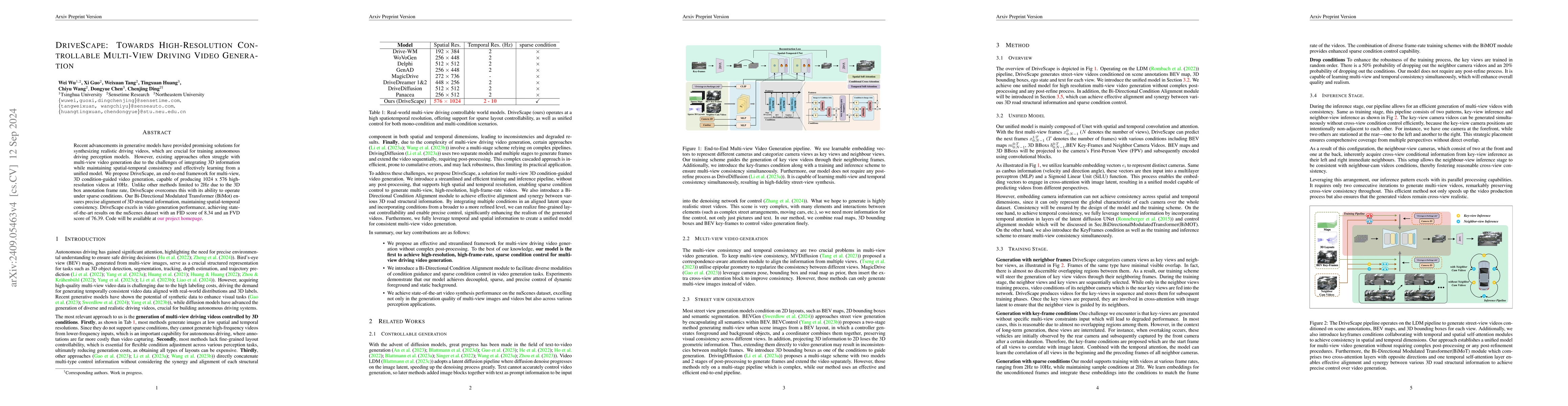 Thumbnail for DriveScape: Towards High-Resolution Controllable Multi-View Driving
  Video Generation