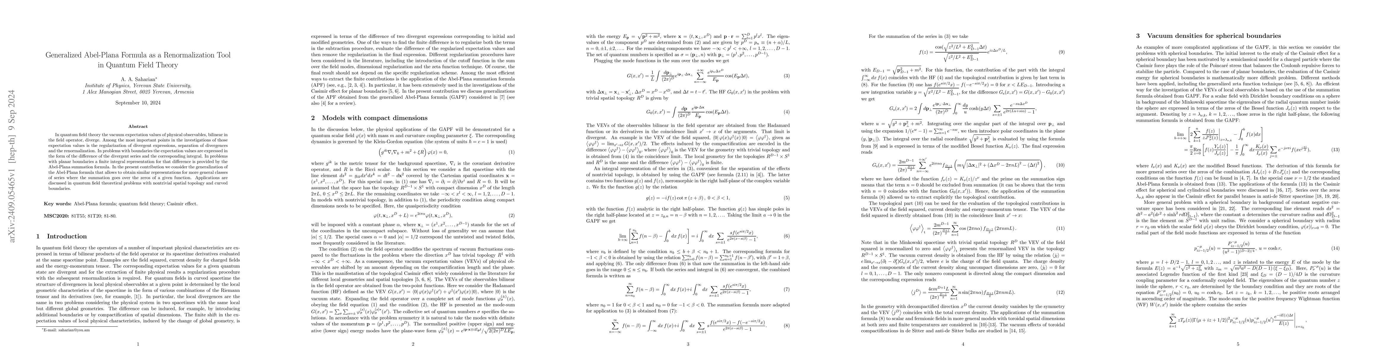 Thumbnail for Generalized Abel-Plana formula as a renormalization tool in quantum
  field theory
