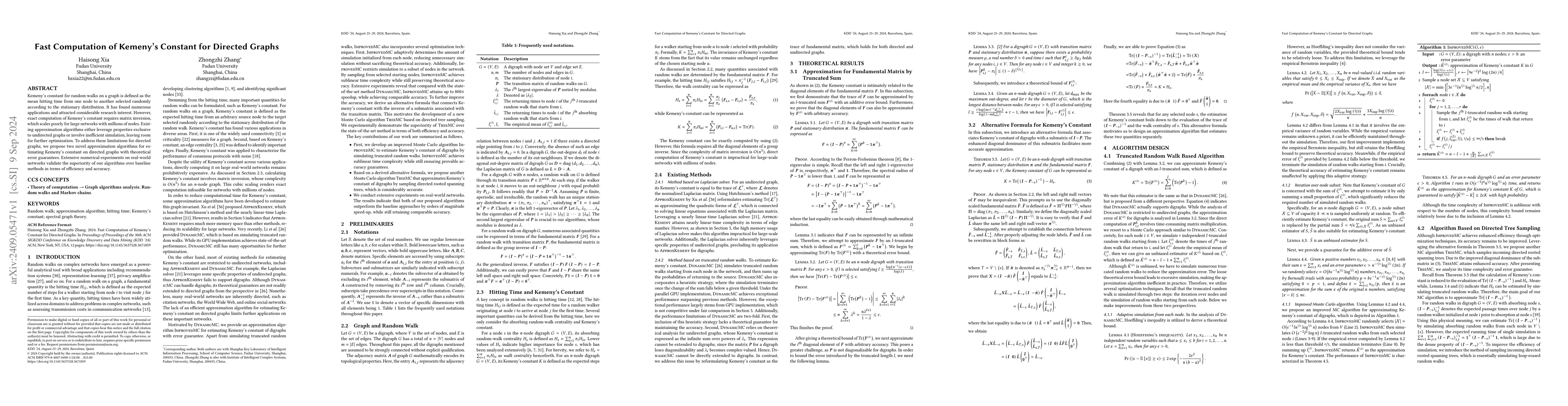 Thumbnail for Fast Computation of Kemeny's Constant for Directed Graphs