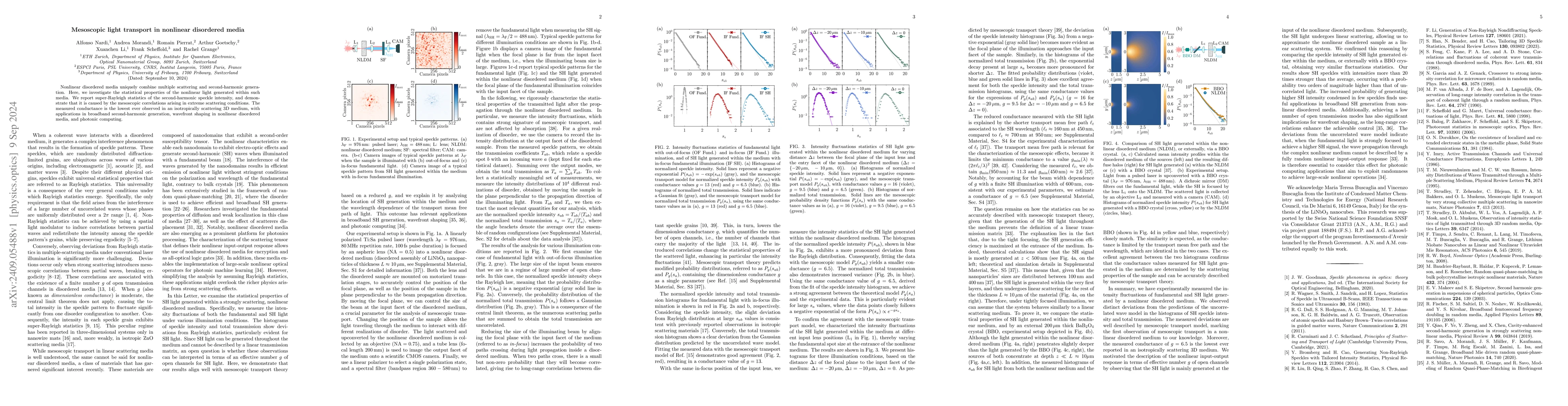 Thumbnail for Mesoscopic light transport in nonlinear disordered media