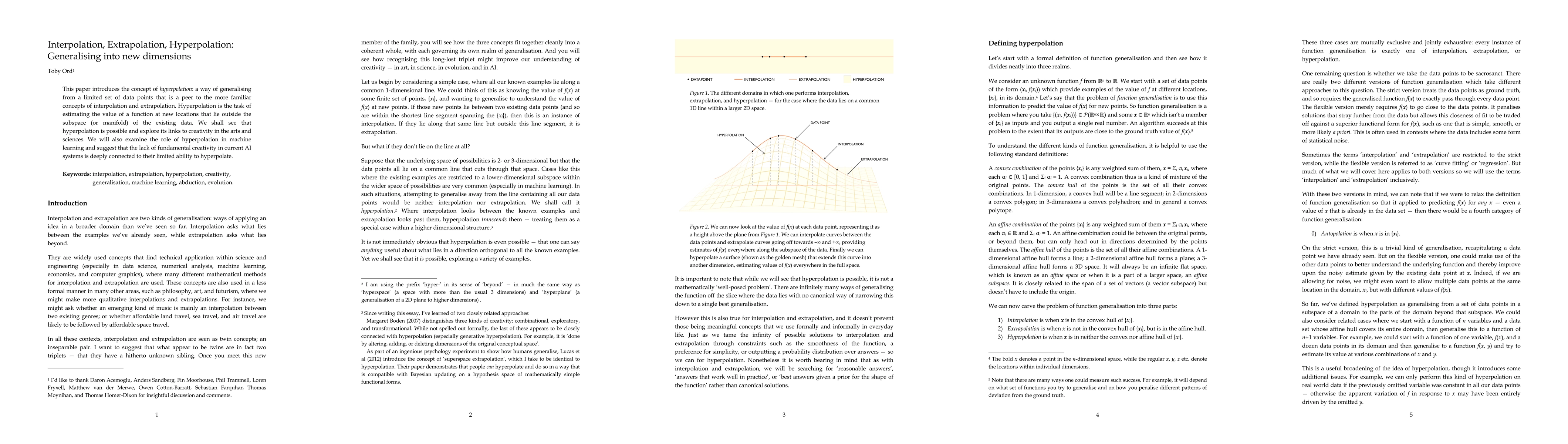 Thumbnail for Interpolation, Extrapolation, Hyperpolation: Generalising into new
  dimensions