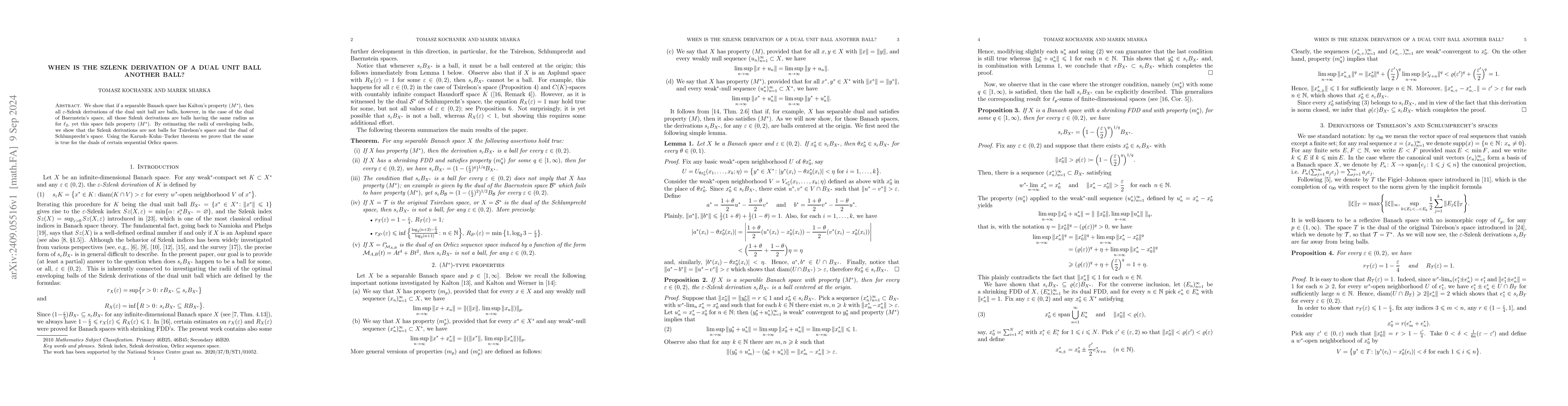Thumbnail for When is the Szlenk derivation of a dual unit ball another ball?