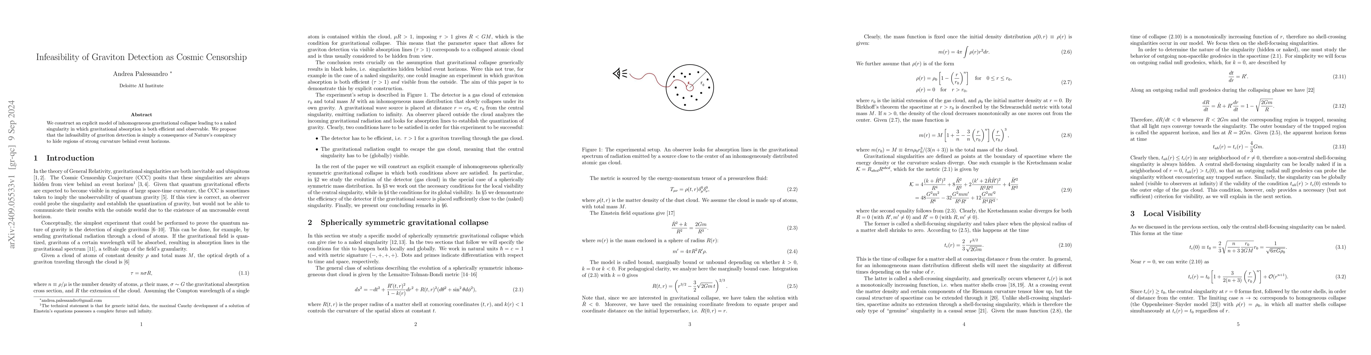 Thumbnail for Infeasibility of Graviton Detection as Cosmic Censorship
