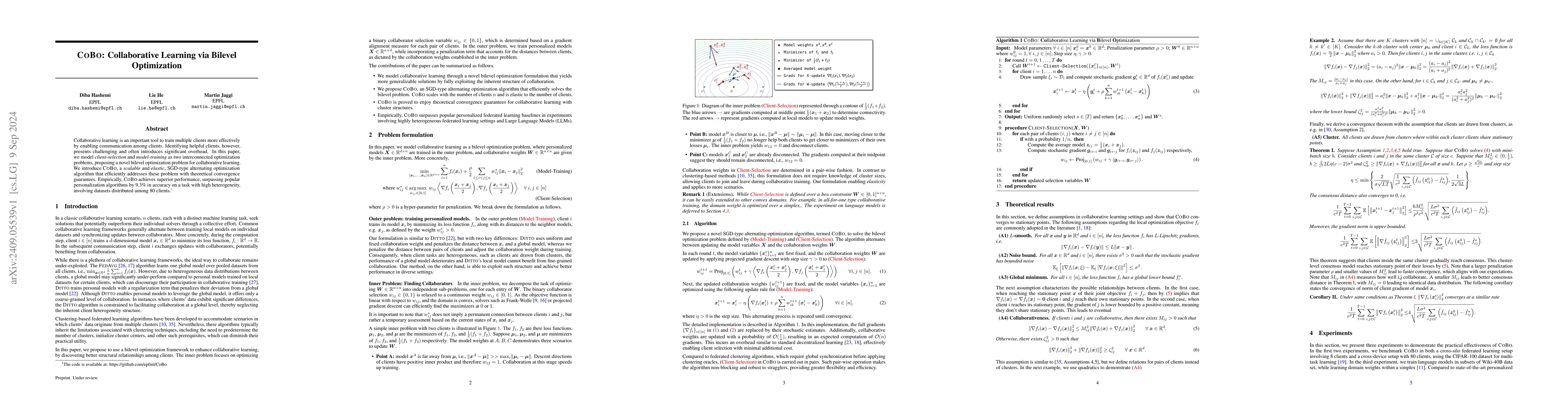Thumbnail for CoBo: Collaborative Learning via Bilevel Optimization