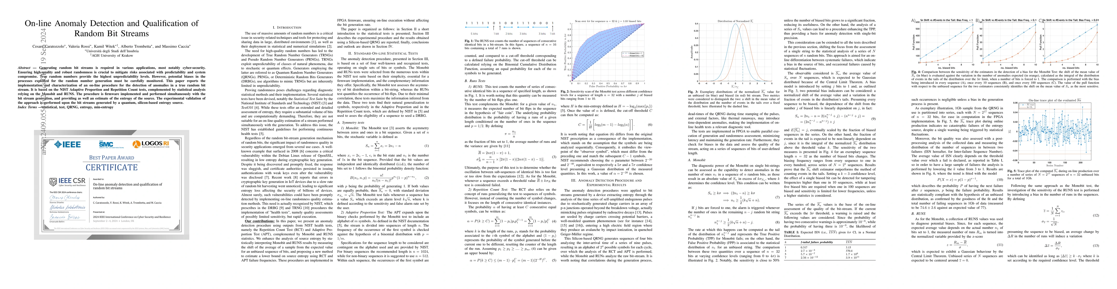 Thumbnail for On-line Anomaly Detection and Qualification of Random Bit Streams