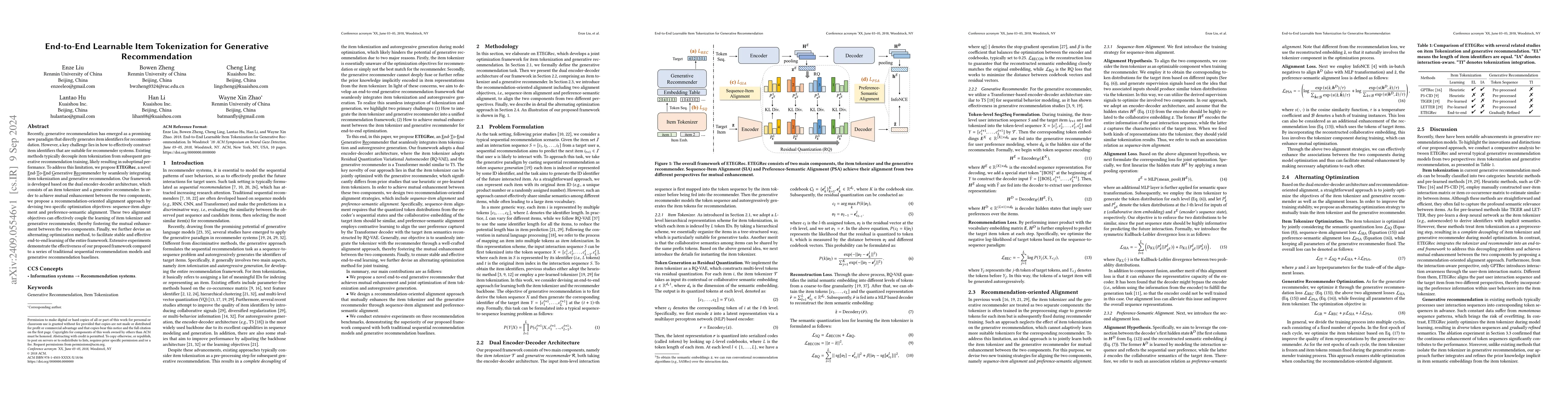 Thumbnail for End-to-End Learnable Item Tokenization for Generative Recommendation