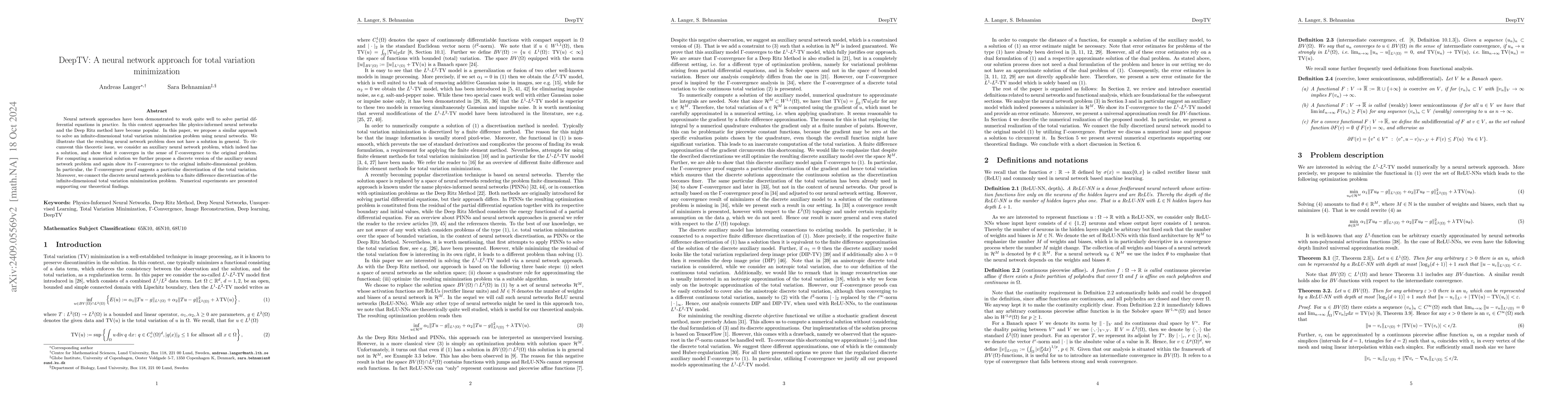 Thumbnail for DeepTV: A neural network approach for total variation minimization