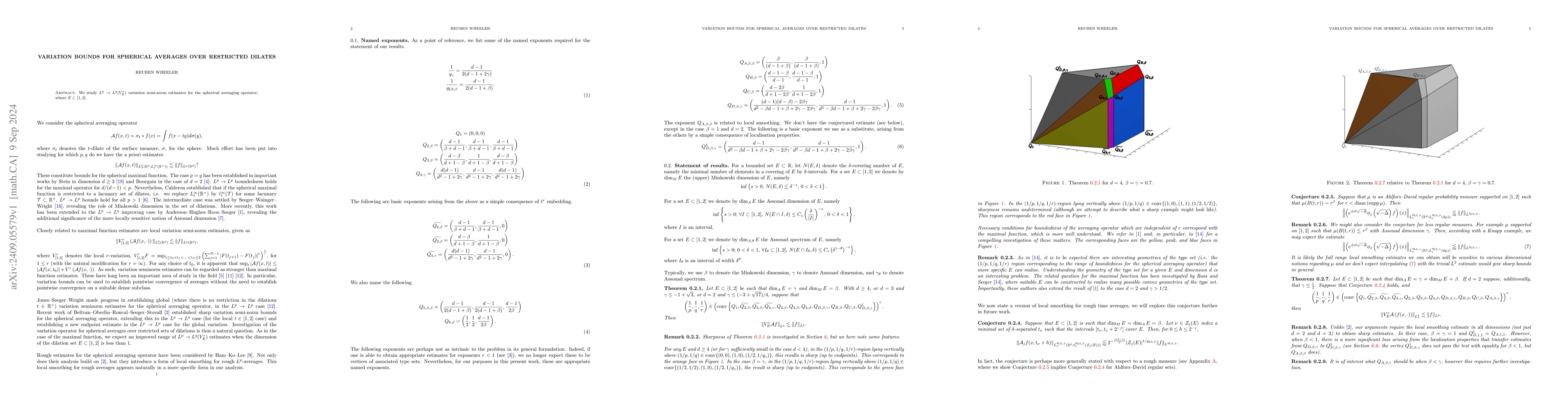 Thumbnail for Variation bounds for spherical averages over restricted dilates