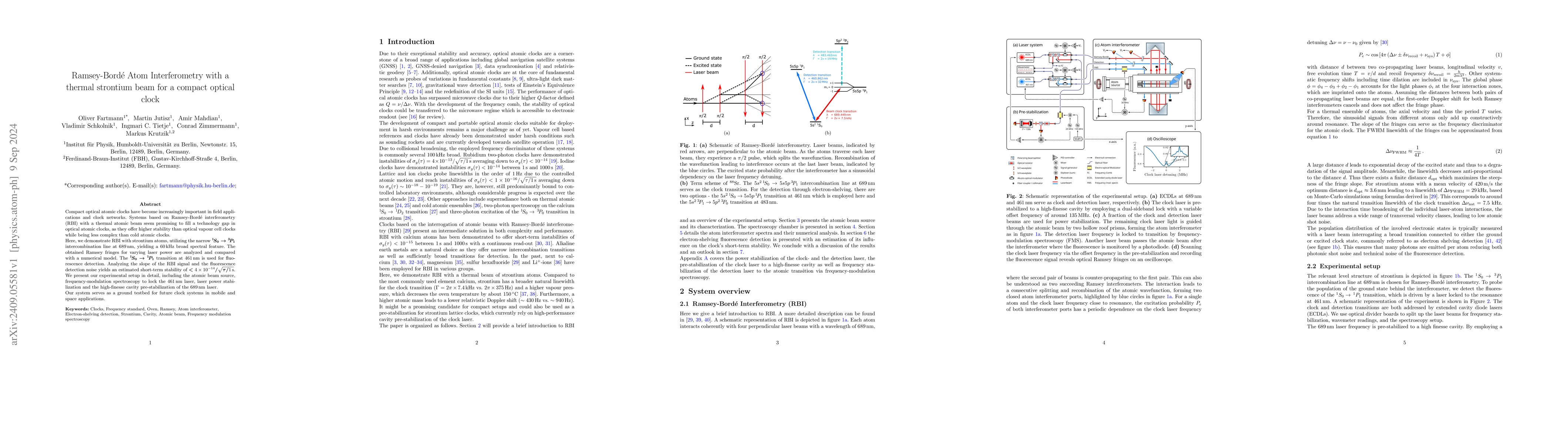 Thumbnail for Ramsey-Borde Atom Interferometry with a Thermal Strontium Beam for a
  Compact Optical Clock