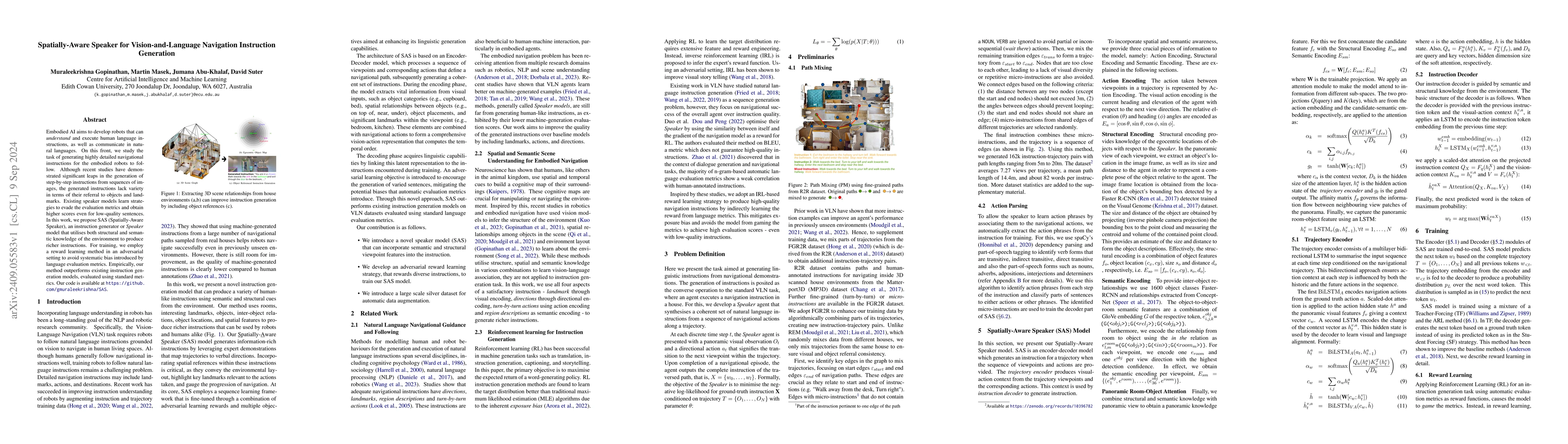 Thumbnail for Spatially-Aware Speaker for Vision-and-Language Navigation Instruction
  Generation