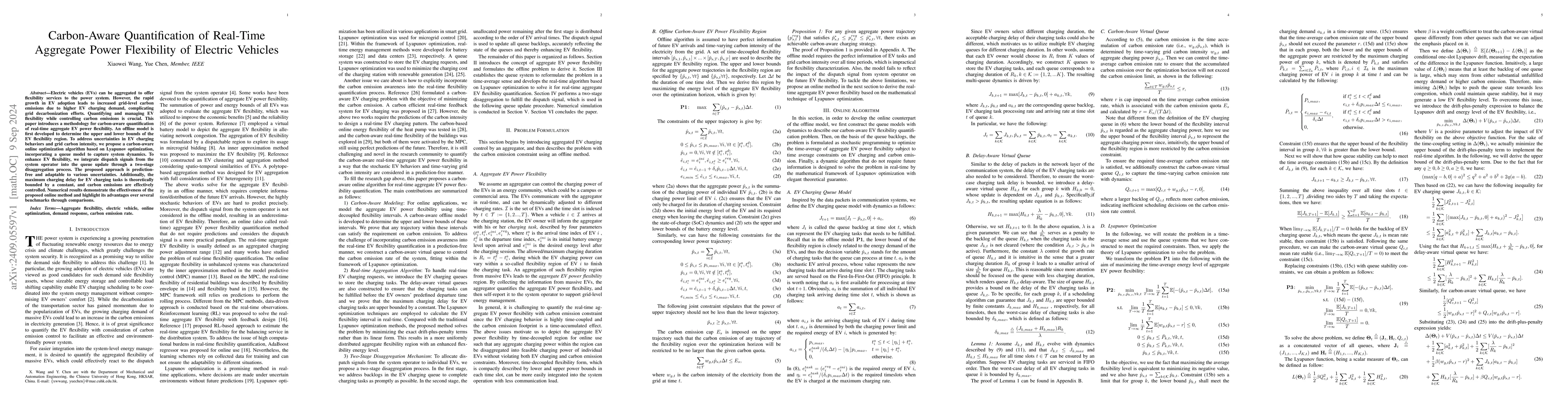 Thumbnail for Carbon-Aware Quantification of Real-Time Aggregate Power Flexibility of
  Electric Vehicles