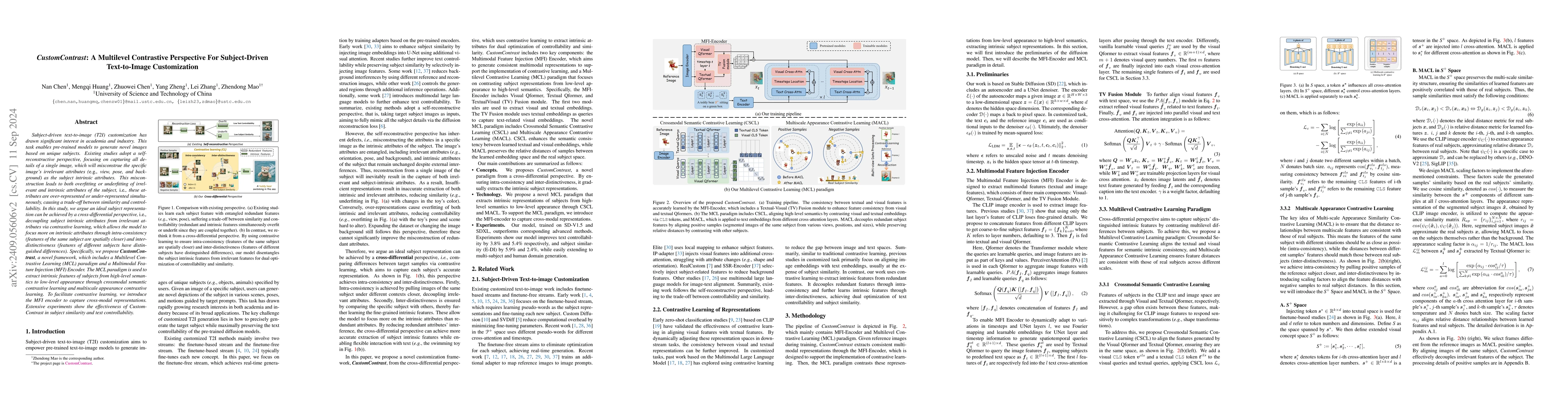 Thumbnail for CustomContrast: A Multilevel Contrastive Perspective For Subject-Driven
  Text-to-Image Customization