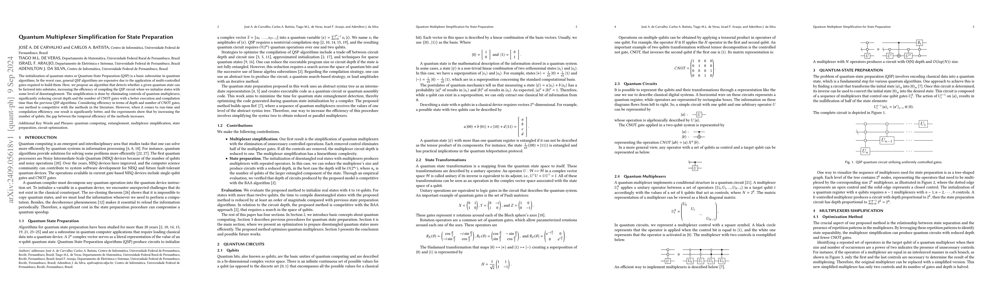 Thumbnail for Quantum Multiplexer Simplification for State Preparation