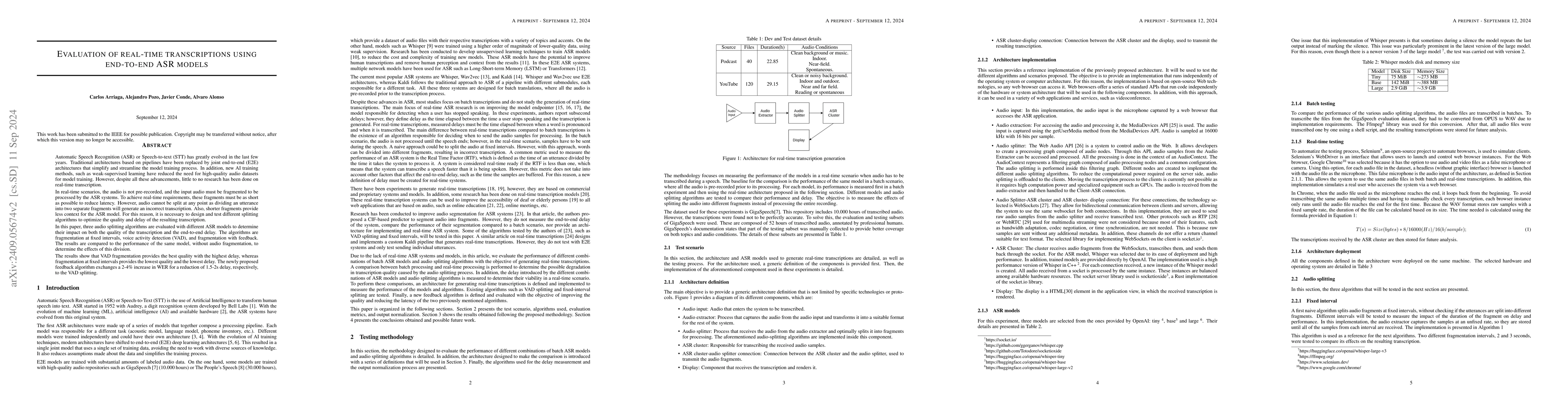 Thumbnail for Evaluation of real-time transcriptions using end-to-end ASR models