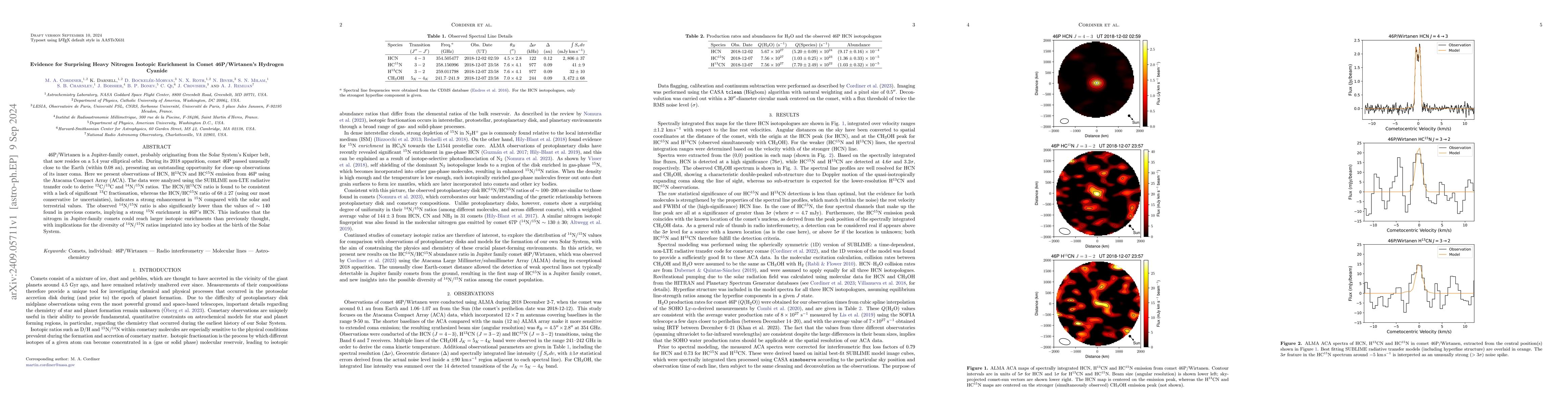 Thumbnail for Evidence for Surprising Heavy Nitrogen Isotopic Enrichment in Comet
  46P/Wirtanen's Hydrogen Cyanide