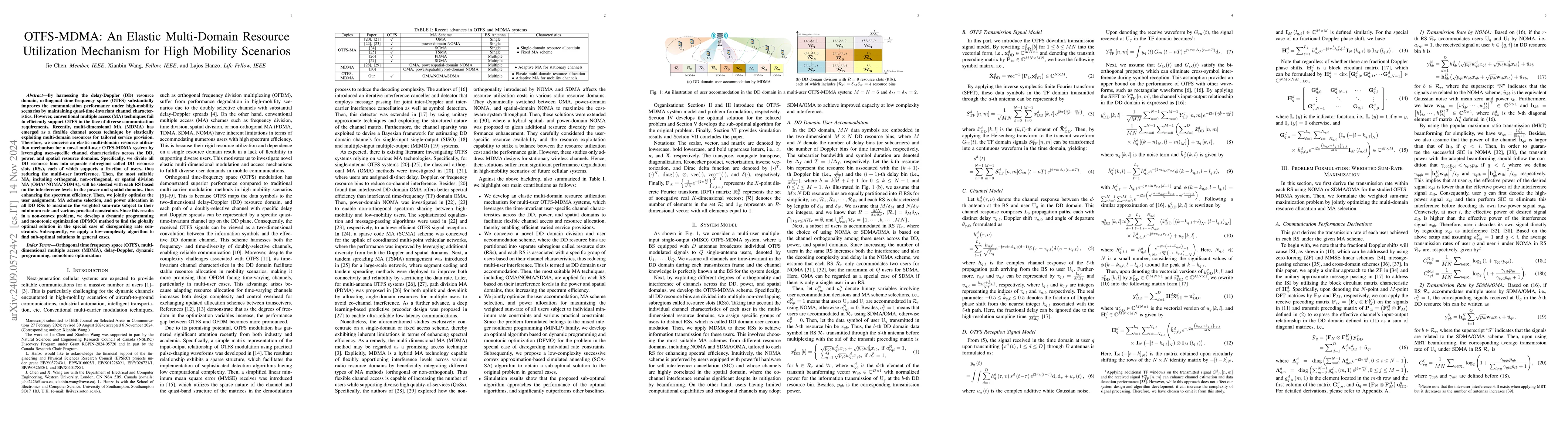 Thumbnail for OTFS-MDMA: An Elastic Multi-Domain Resource Utilization Mechanism for
  High Mobility Scenarios