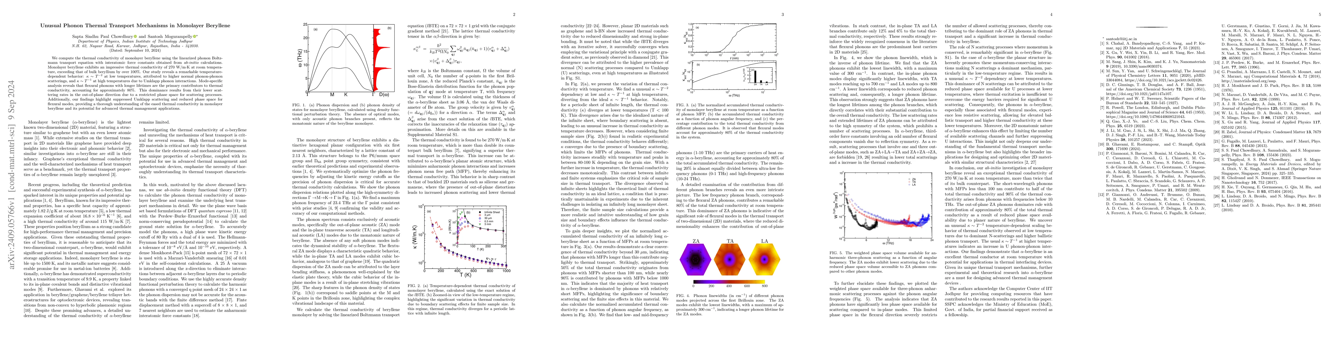 Thumbnail for Unusual Phonon Thermal Transport Mechanisms in Monolayer Beryllene