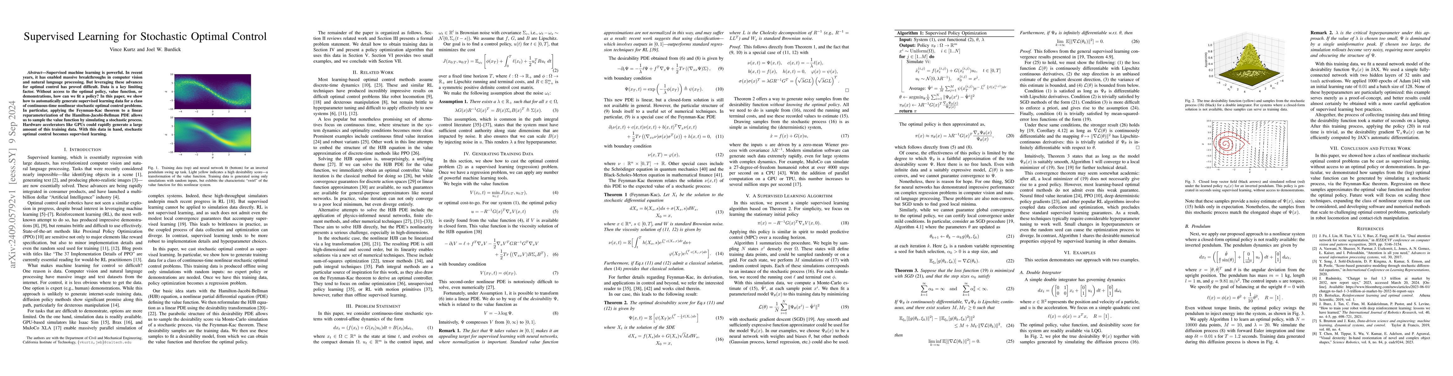 Thumbnail for Supervised Learning for Stochastic Optimal Control