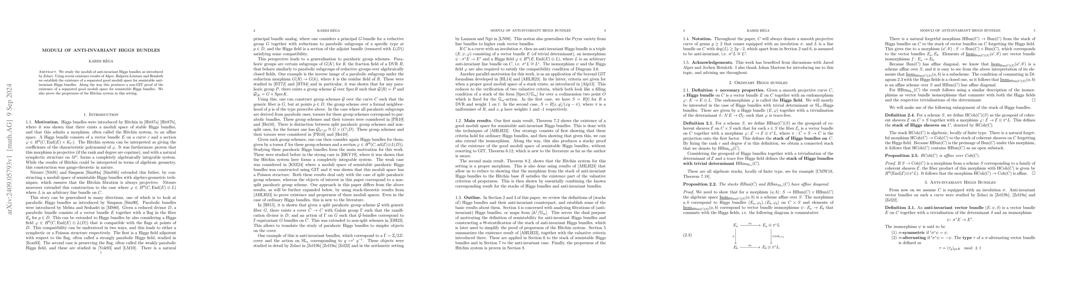 Thumbnail for Moduli of Anti-Invariant Higgs Bundles