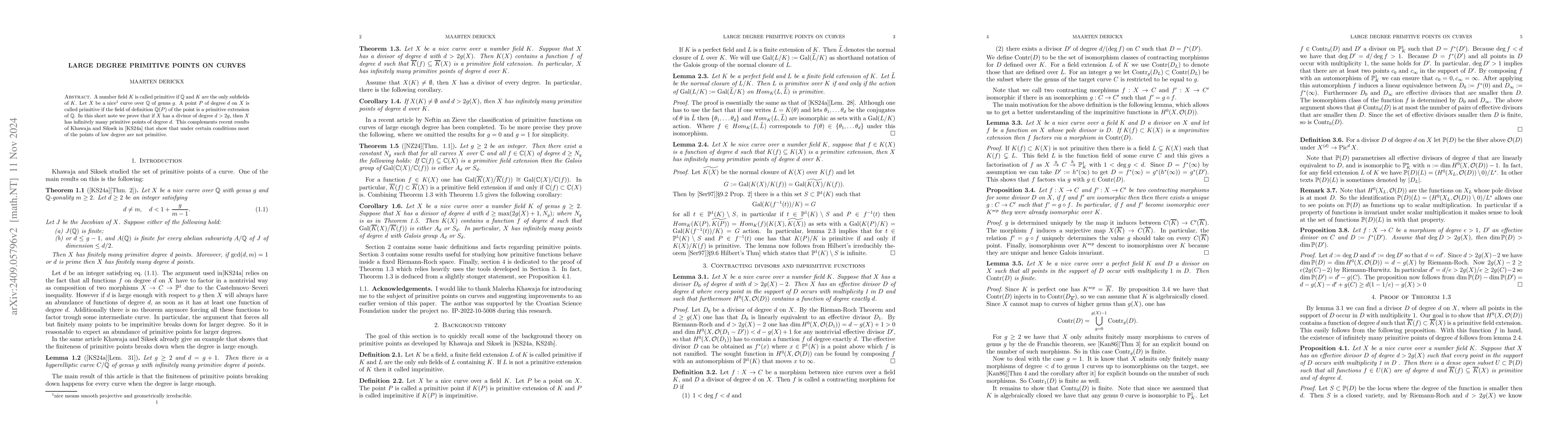 Thumbnail for Large degree primitive points on curves