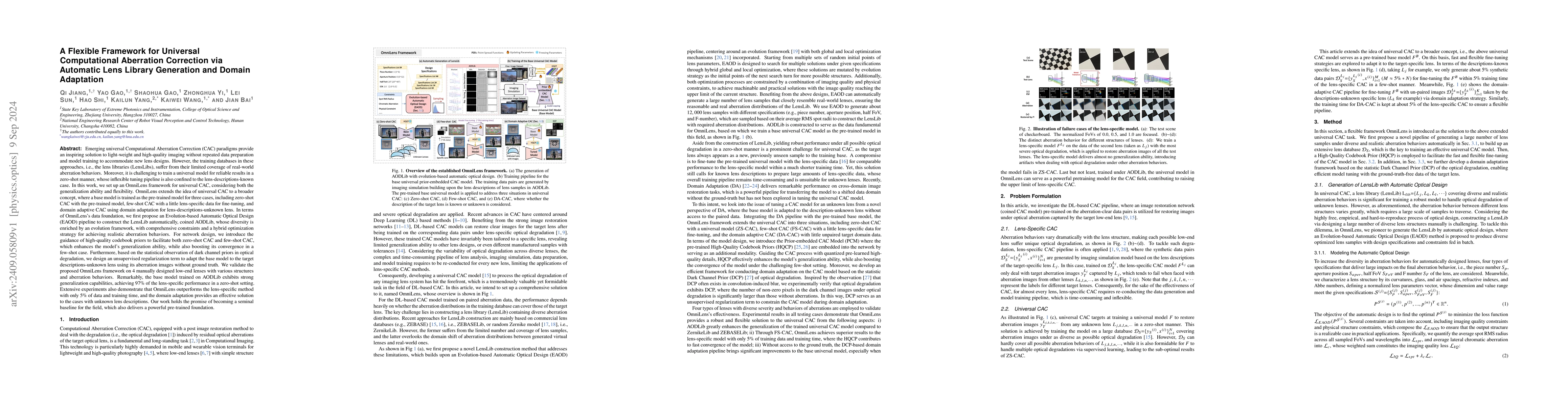 Thumbnail for A Flexible Framework for Universal Computational Aberration Correction
  via Automatic Lens Library Generation and Domain Adaptation