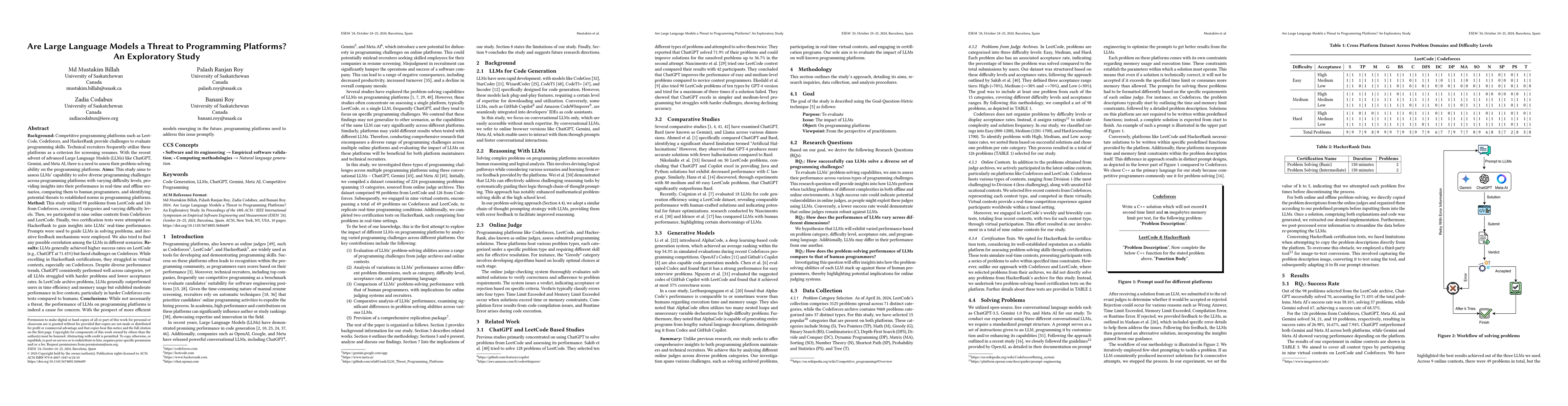 Thumbnail for Are Large Language Models a Threat to Programming Platforms? An
  Exploratory Study