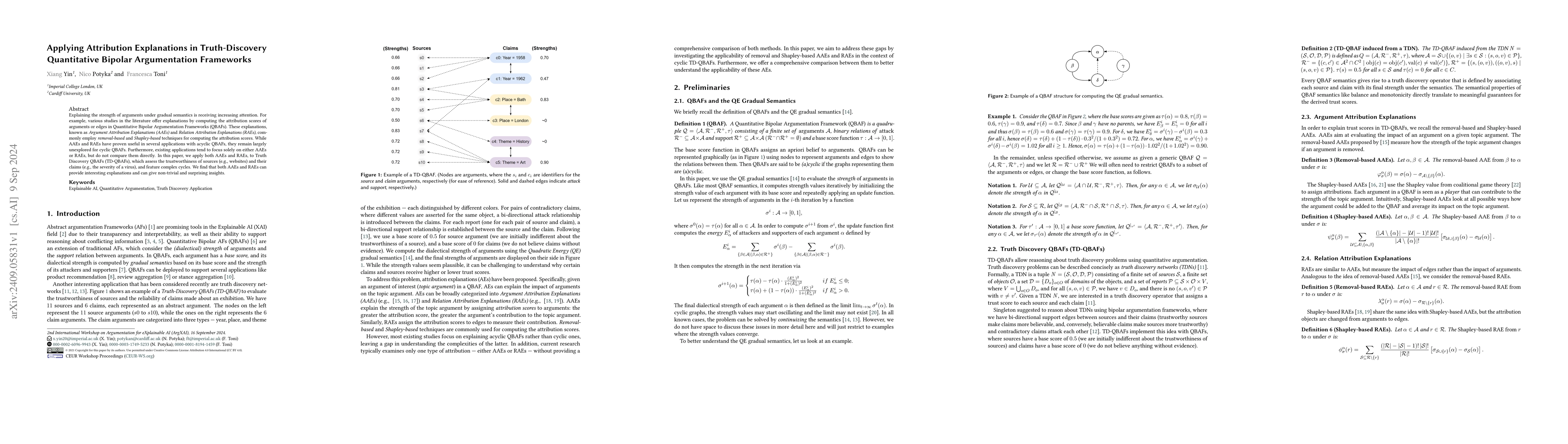 Thumbnail for Applying Attribution Explanations in Truth-Discovery Quantitative
  Bipolar Argumentation Frameworks