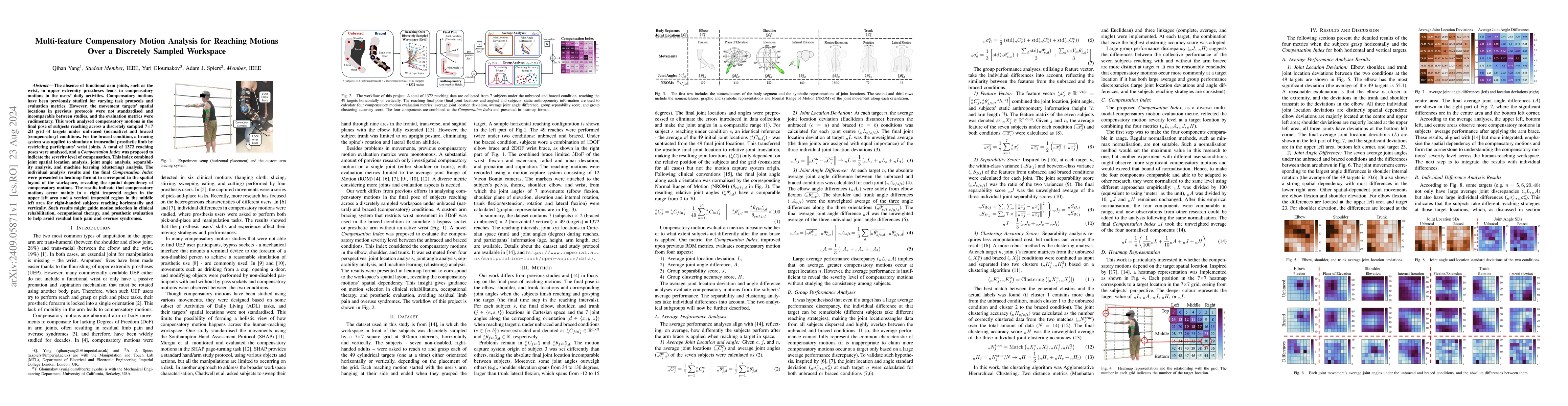 Thumbnail for Multi-feature Compensatory Motion Analysis for Reaching Motions Over a
  Discretely Sampled Workspace