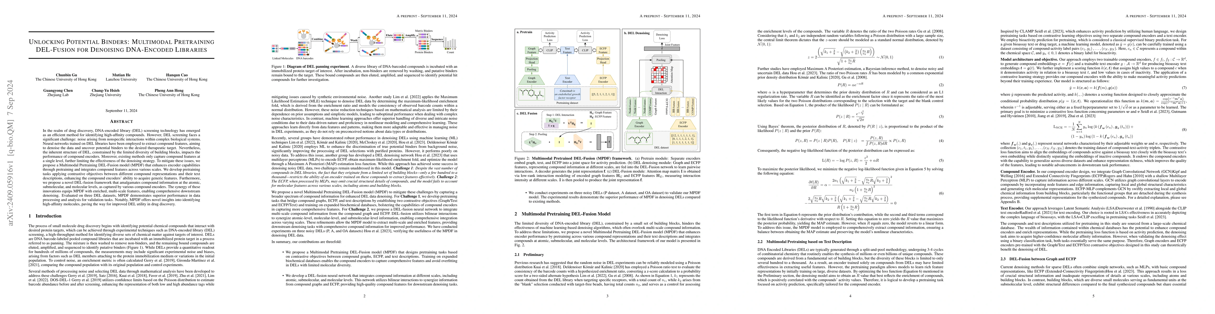 Thumbnail for Unlocking Potential Binders: Multimodal Pretraining DEL-Fusion for
  Denoising DNA-Encoded Libraries