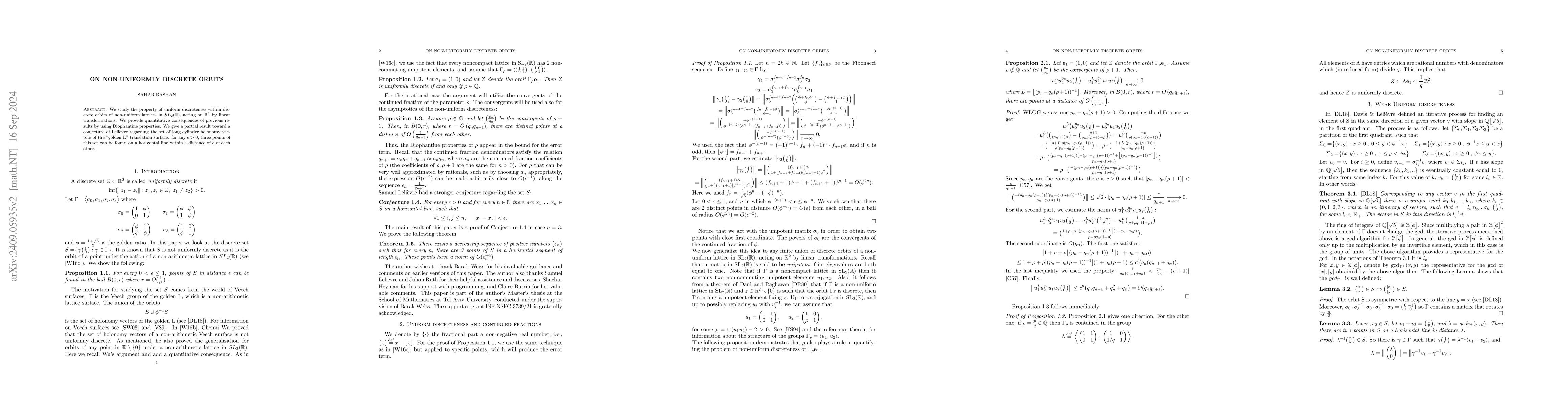 Thumbnail for On Non-Uniformly Discrete Orbits