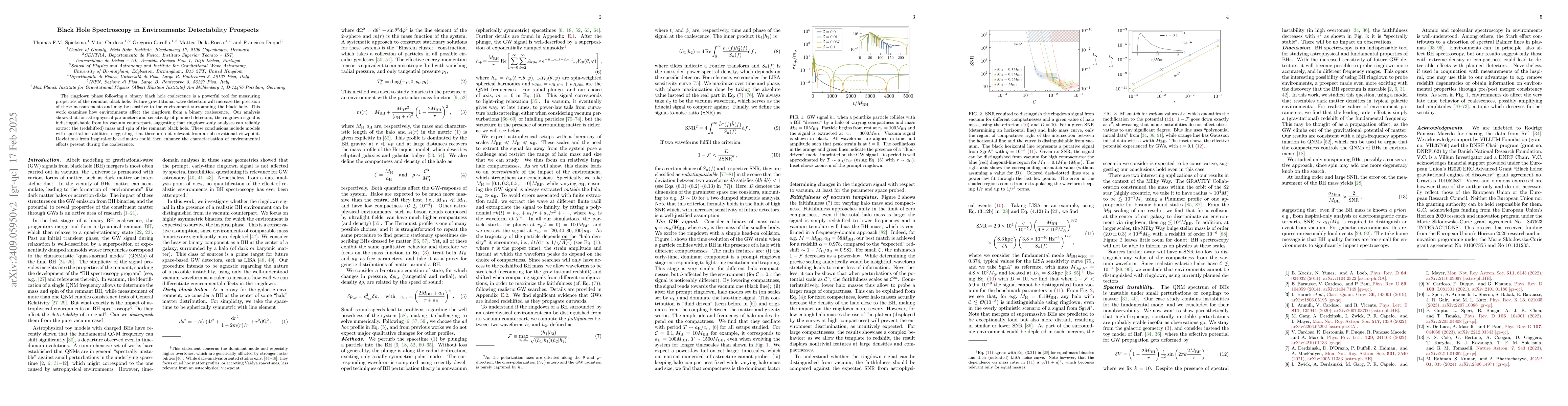 Thumbnail for Black hole spectroscopy in environments: detectability prospects