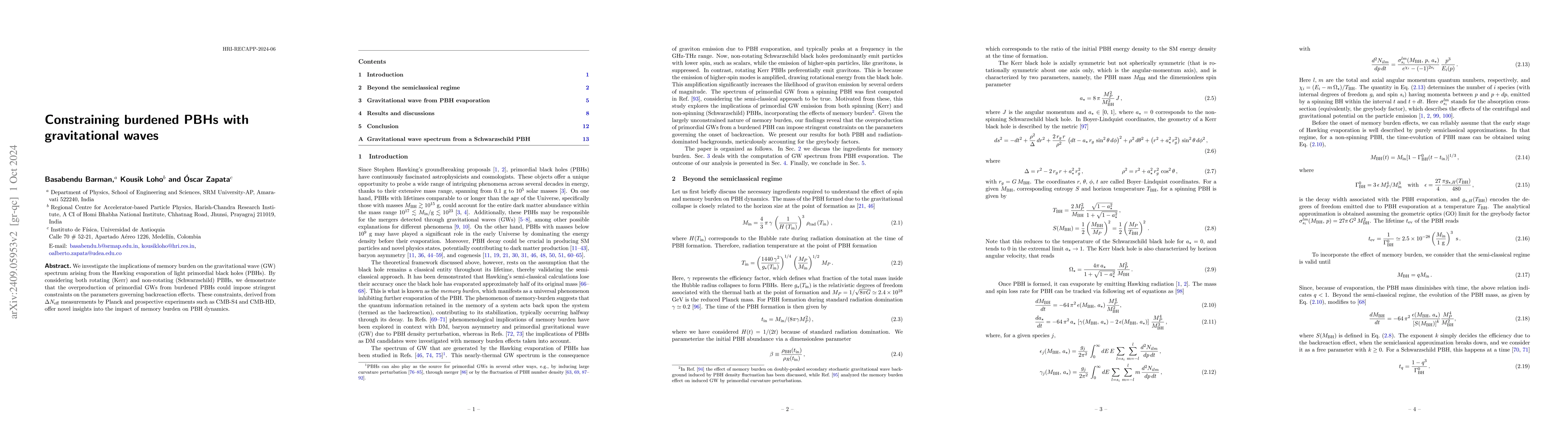 Thumbnail for Constraining burdened PBHs with gravitational waves