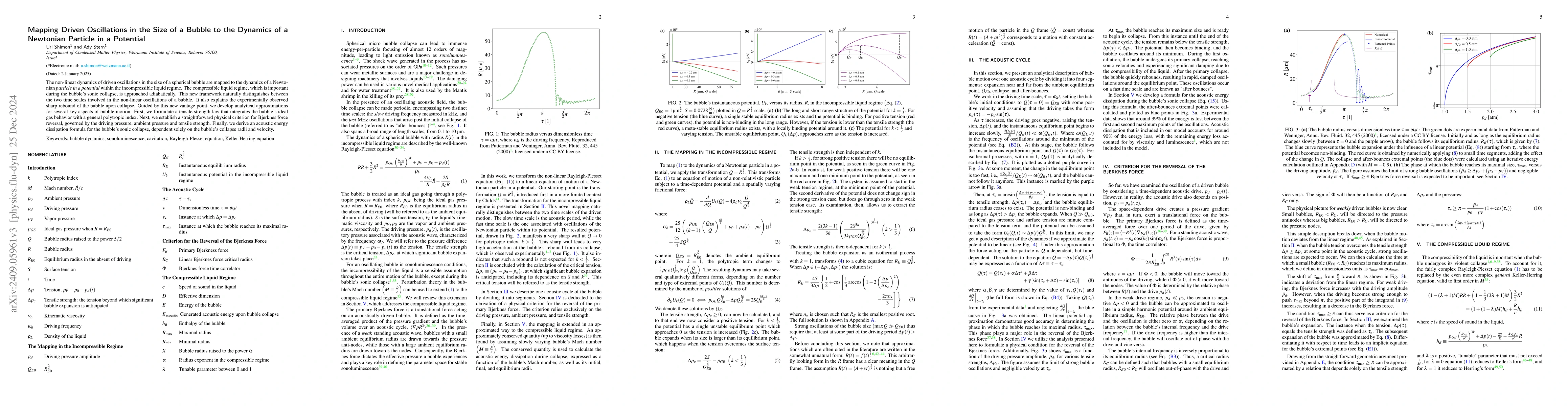 Thumbnail for Mapping Driven Oscillations in the Size of a Bubble to the Dynamics of a
  Newtonian Particle in a Potential