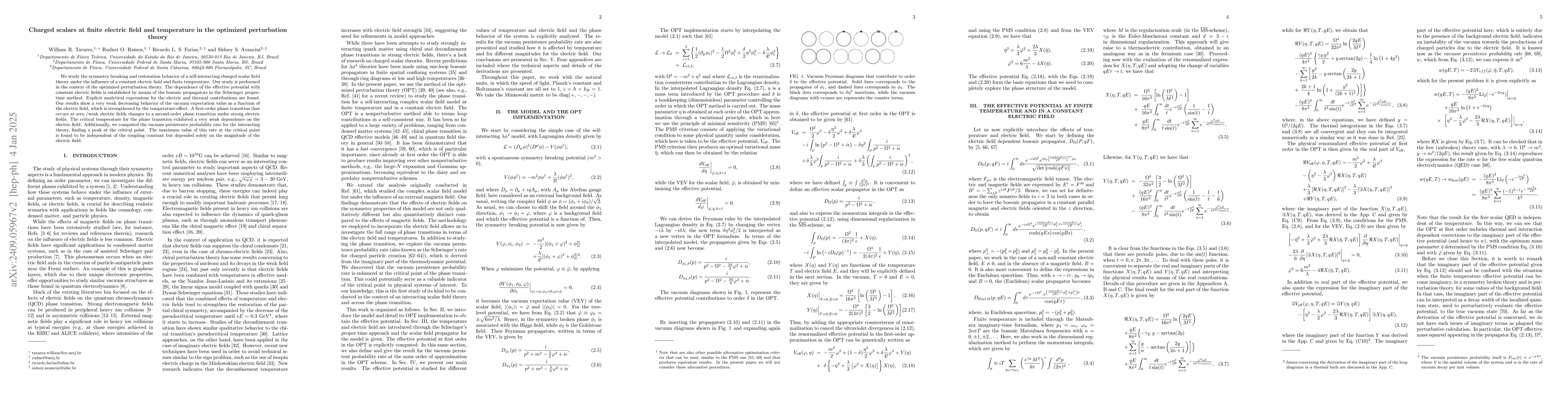Thumbnail for Charged scalars at finite electric field and temperature in the
  optimized perturbation theory