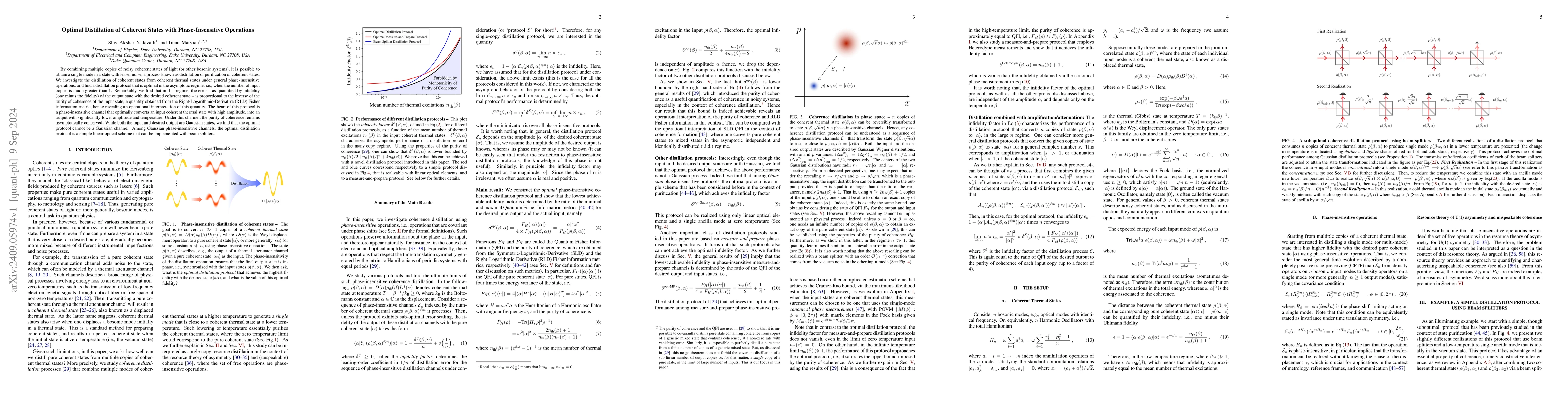 Thumbnail for Optimal Distillation of Coherent States with Phase-Insensitive
  Operations