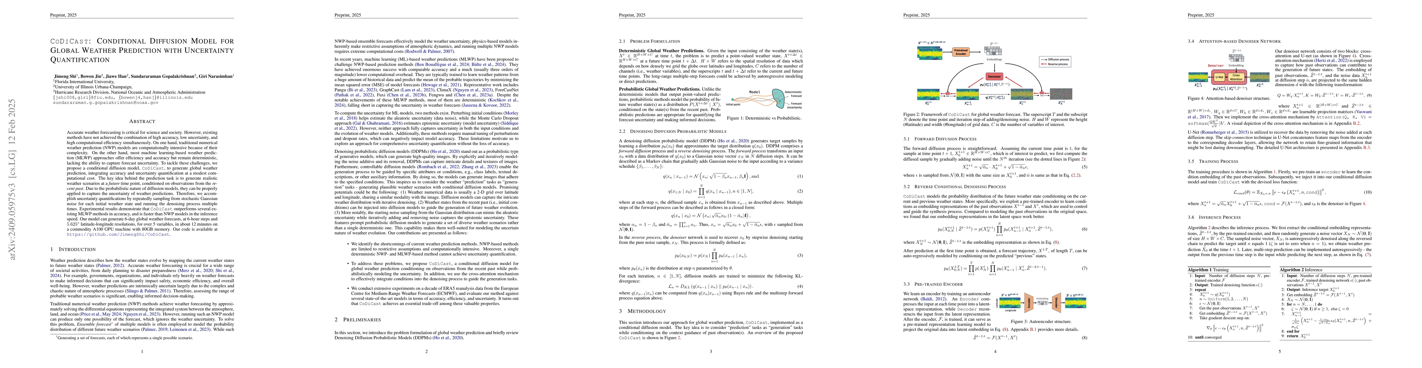 Thumbnail for CoDiCast: Conditional Diffusion Model for Weather Prediction with
  Uncertainty Quantification