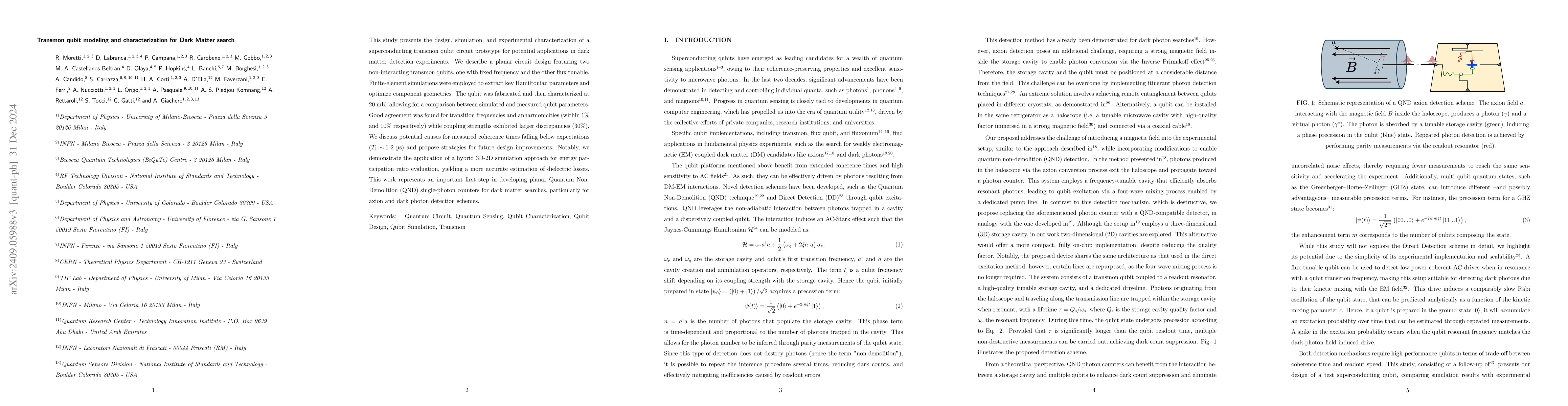 Thumbnail for Transmon qubit modeling and characterization for Dark Matter search
