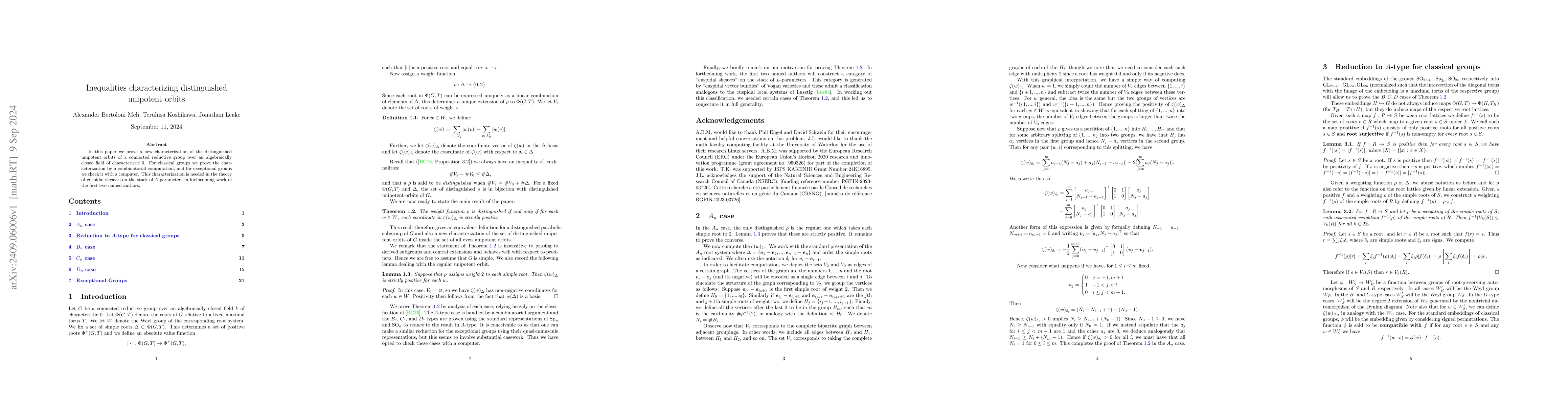 Thumbnail for Inequalities characterizing distinguished unipotent orbits