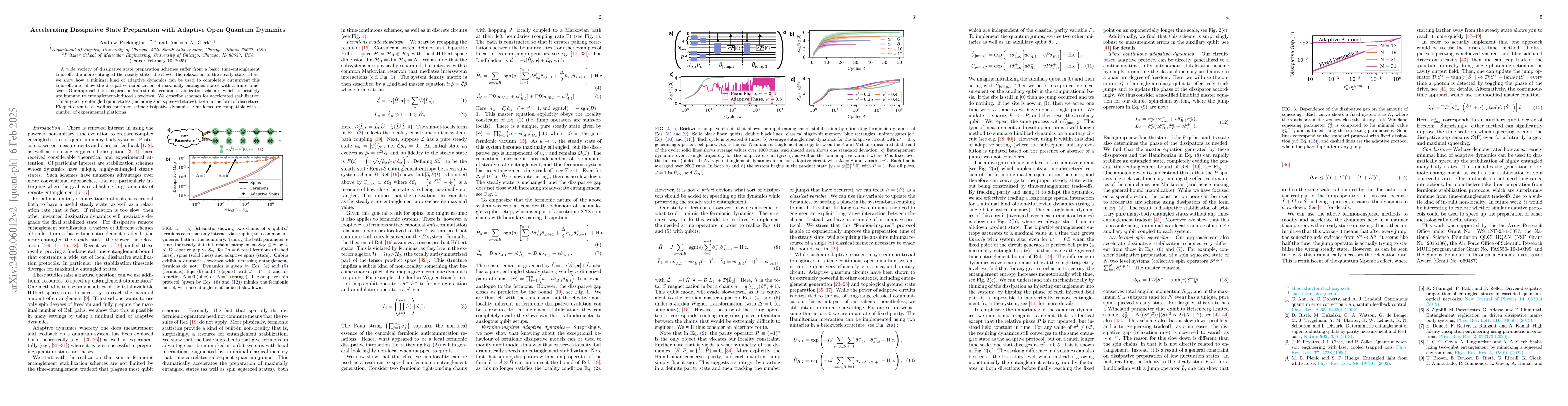 Thumbnail for Accelerating Dissipative State Preparation with Adaptive Open Quantum
  Dynamics
