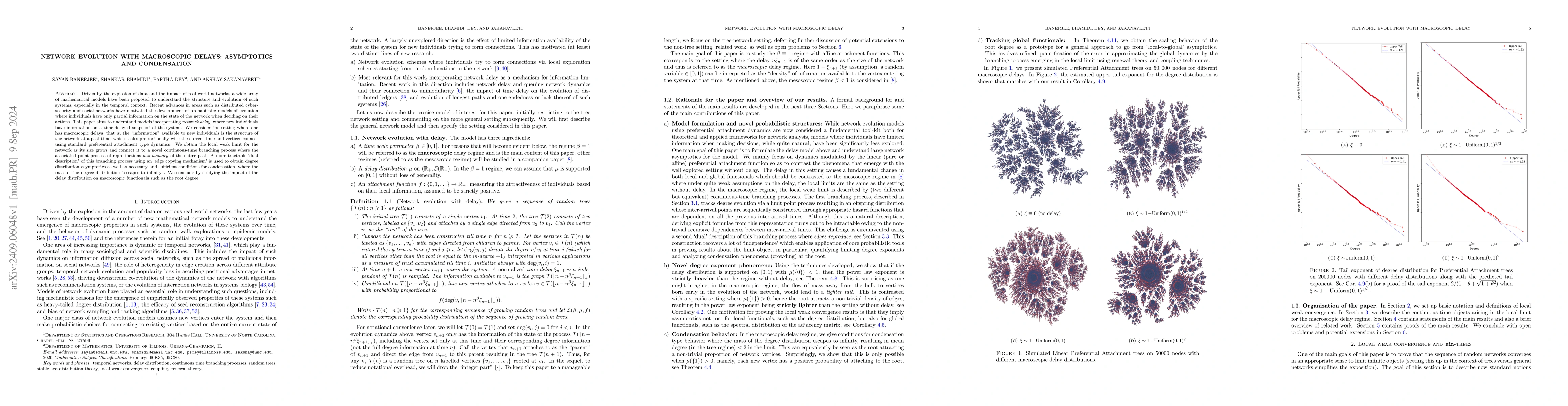 Thumbnail for Network evolution with Macroscopic Delays: asymptotics and condensation
