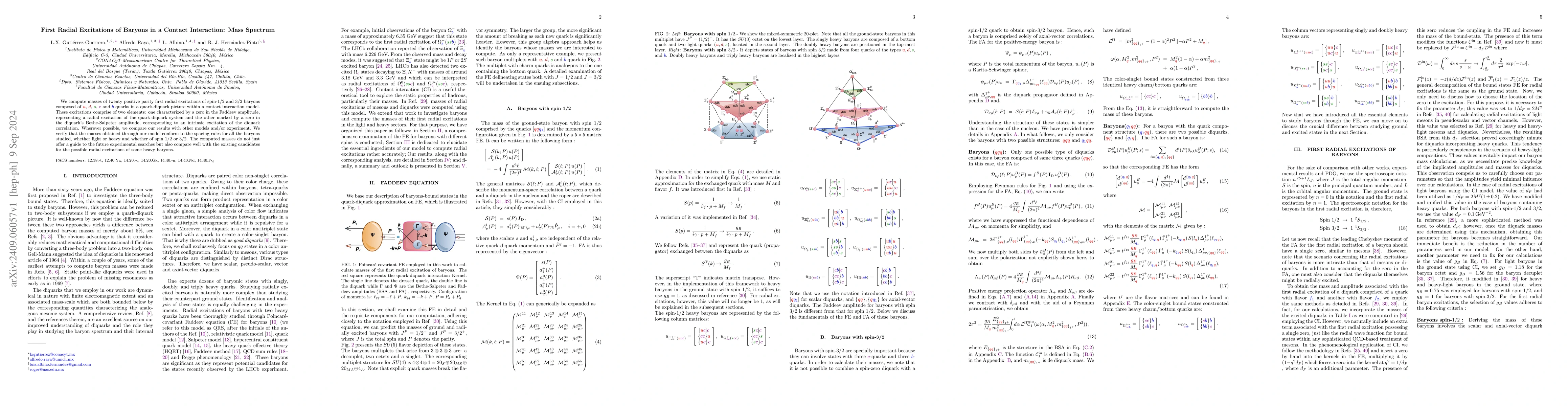 Thumbnail for First Radial Excitations of Baryons in a Contact Interaction: Mass
  Spectrum