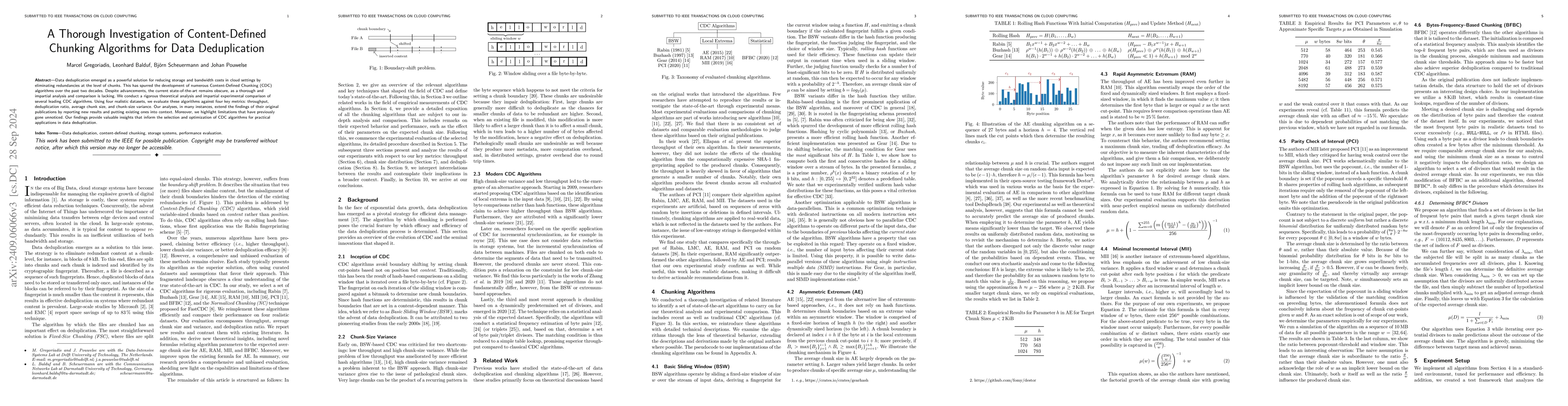 Thumbnail for A Thorough Investigation of Content-Defined Chunking Algorithms for Data
  Deduplication