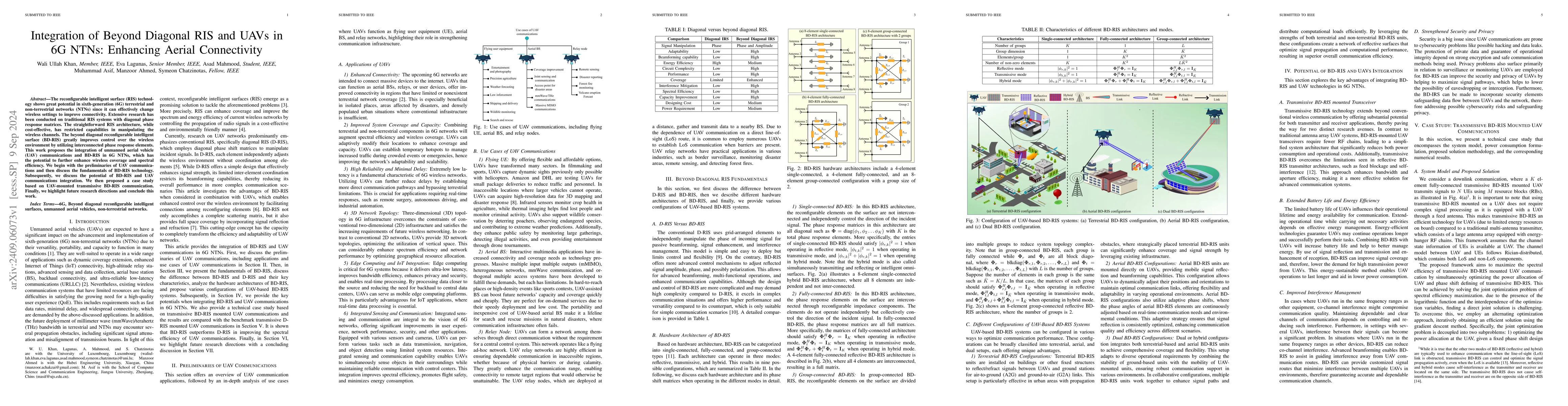 Thumbnail for Integration of Beyond Diagonal RIS and UAVs in 6G NTNs: Enhancing Aerial
  Connectivity