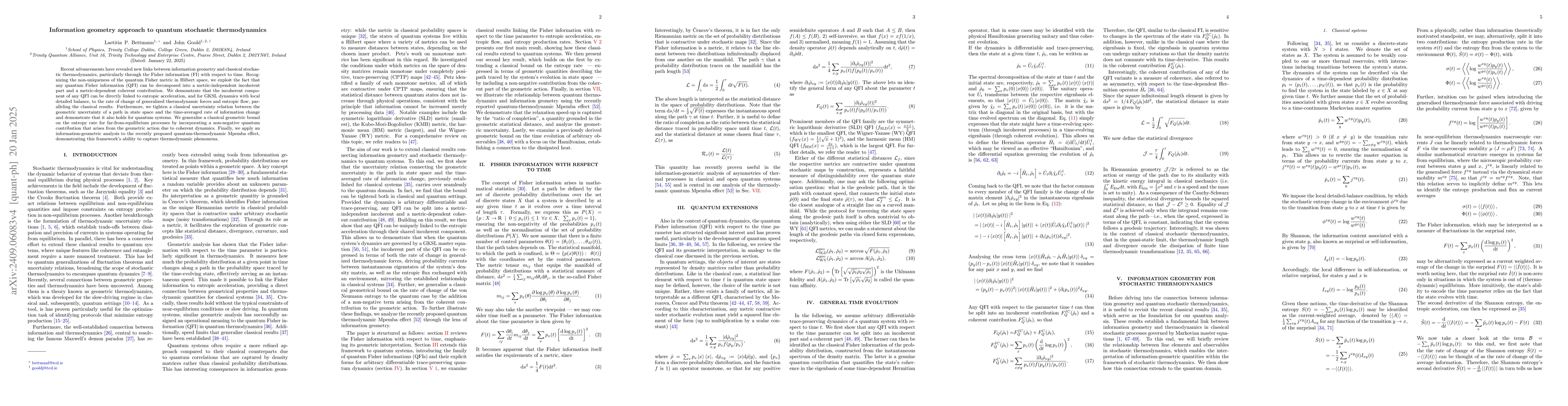 Thumbnail for Information geometry approach to quantum stochastic thermodynamics