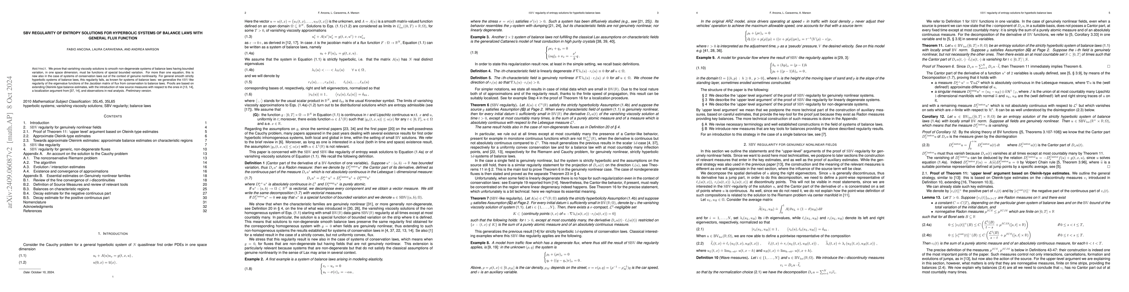 Thumbnail for SBV regularity of Entropy Solutions for Hyperbolic Systems of Balance
  Laws with General Flux function