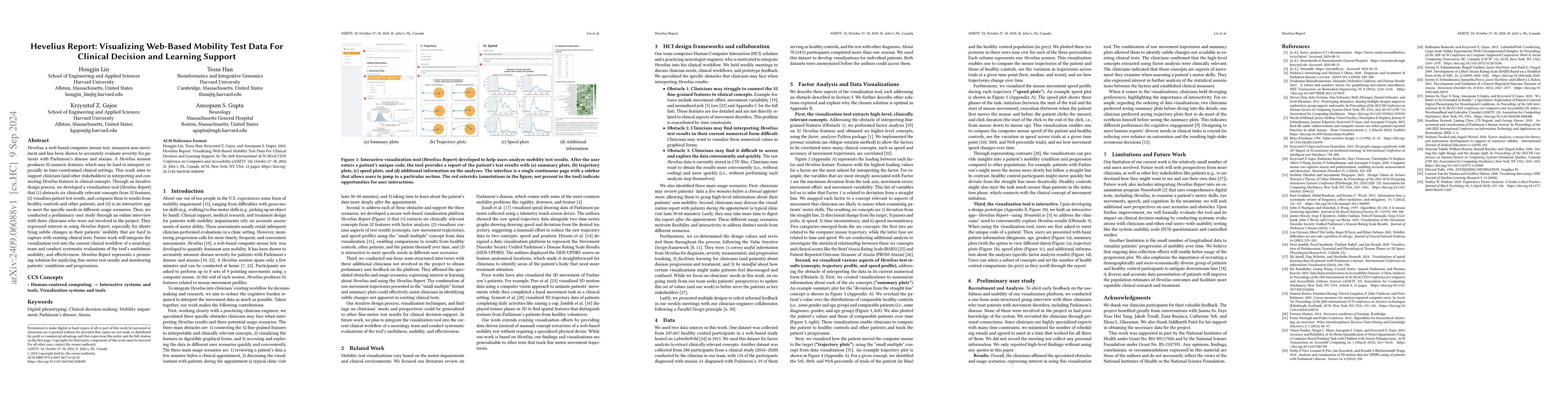 Thumbnail for Hevelius Report: Visualizing Web-Based Mobility Test Data For Clinical
  Decision and Learning Support